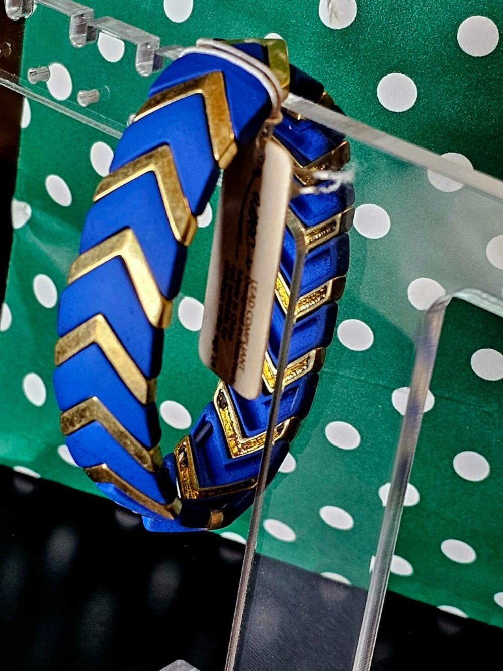 Chevron Stacking W/ Gold Tone Enamel Bracelet NWT